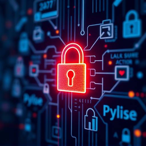 Data security representation with lock and key icons