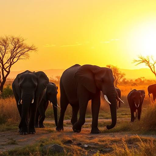 Elephants grazing in Queen Elizabeth National Park